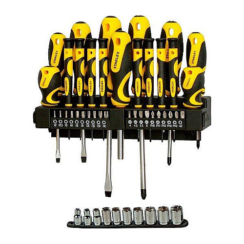 Викрутки Stanley 20 біт, SL,PH,Torx,H, 10 торцевих головок, набір 47шт