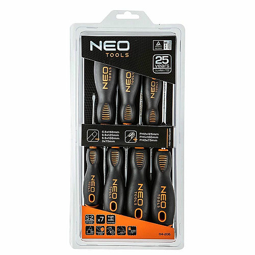 Викрутки Neo Tools SL,PH, сталь S2, набір 7шт