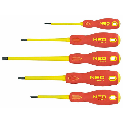 Отвертки Neo Tools диэлектрическая, SL, PH, сталь CrMo, набор 5шт