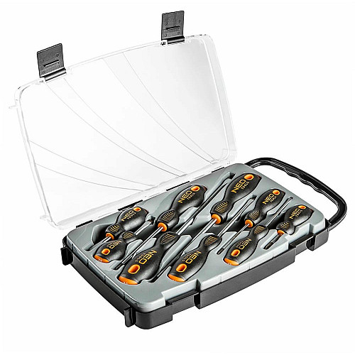 Викрутки Neo Tools SL,PH, сталь S2, кейс, набір 9шт