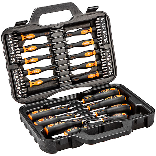 Викрутки Neo Tools 40 біт, SL,PH,Torx,H, сталь S2, кейс, набір 58шт