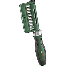Викрутка Bosch з тріскачкою, 18 біт, 225мм, сталь CrV