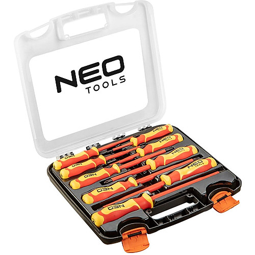 Отвертки Neo Tools диэлектрическая, SL, PH, сталь S2, кейс, набор
