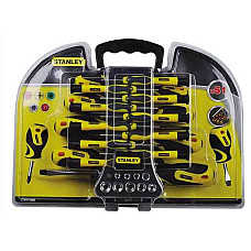 Викрутки Stanley 21 біта, SL,PH,Torx,H, 9 торцевих головок, кейс, набір 51шт