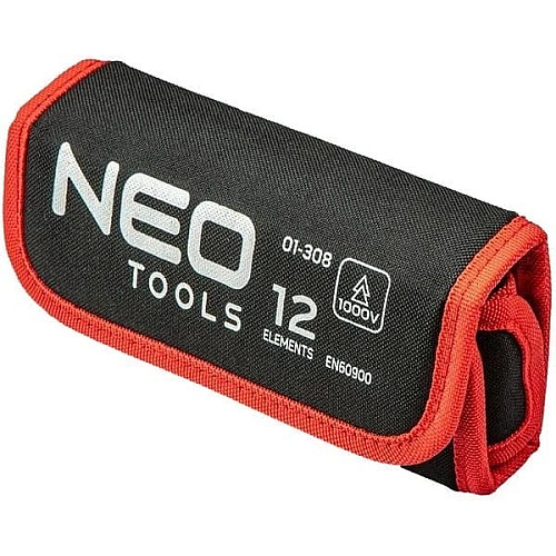 Отвертка Neo Tools диэлектрическая, сменные отверточные наконечники 10шт, тестер напряжения, SL,PH
