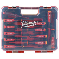 Викрутки Milwaukee діелектричні, SL,PH,PZ,TX, тестер, кейс, набір 12шт