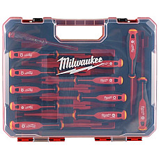 Викрутки Milwaukee діелектричні, SL,PH,PZ,TX, тестер, кейс, набір 12шт