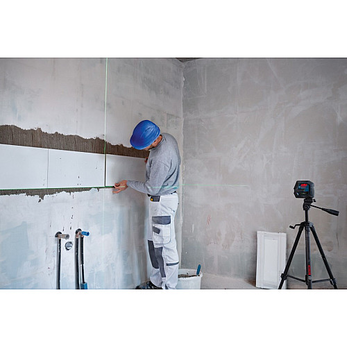Нівелір лазерний Bosch Professional GCL 2-50 G до 15м ±0.3мм/м зелений промінь з штативом BT 150 тримачем RM 10 чохлом мішенню 0.58кг