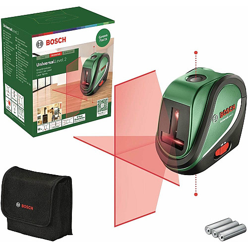 Нивелир лазерный Bosch UniversalLevel2 до 10м ±0.5мм/м красный луч 0.46кг