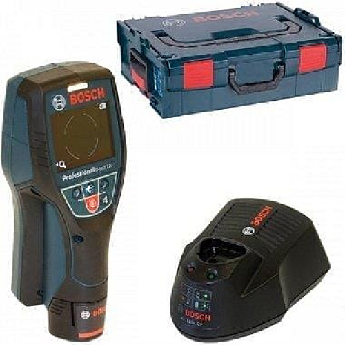 Детектор аккумуляторный Bosch Professional D-tect 120, 12В, акб 1.5А·час, до 120мм, ±10мм, L-BOXX 136, 0.5кг
