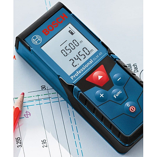 Далекомір лазерний Bosch Professional GLM 40, 0.15-40м, ±1.5мм, 0.1кг