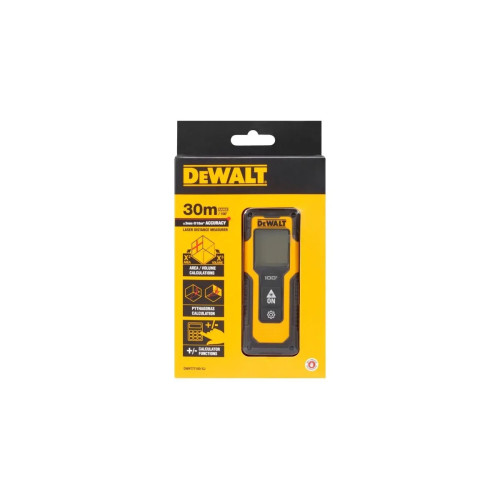 Далекомір лазерний DeWalt Li-lon 2хААА 30м +/- 3мм IP54 0.1кг