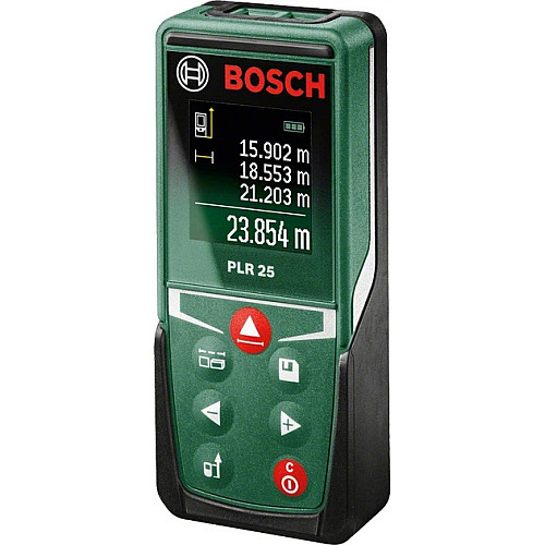 Далекомір лазерний Bosch PLR 25 005–2500м ±2мм 2AАAх1.5В 0.090кг
