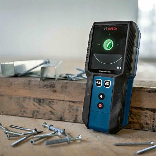 Детектор аккумуляторный Bosch Professional GMS 120-27, до 120мм, 2ААх1.5В, IP54, чехол, 0.24кг