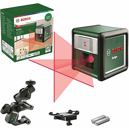 Нивелир лазерный Bosch Quigoдо до 12м ±0.6мм/м красный луч1.1кг