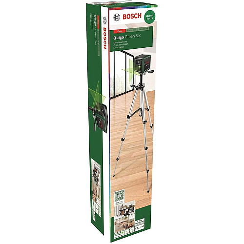 Нивелир лазерный Bosch Quigo Green до 12м ±0.6мм/м зеленый луч 1.098кг