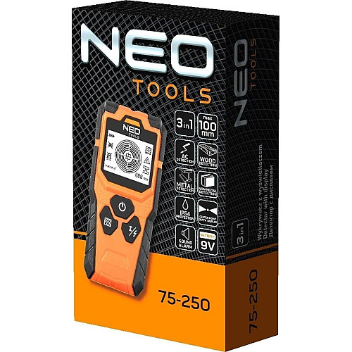 Детектор Neo Tools, від 20 до 100мм, IP54, чохол, 0.164кг