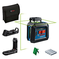 Нівелір лазерний Bosch Professional GLL2-20G+LB10+DK10 до 10 ±0.2мм/м зелений промінь IP64 чохлом мішень 0.9кг