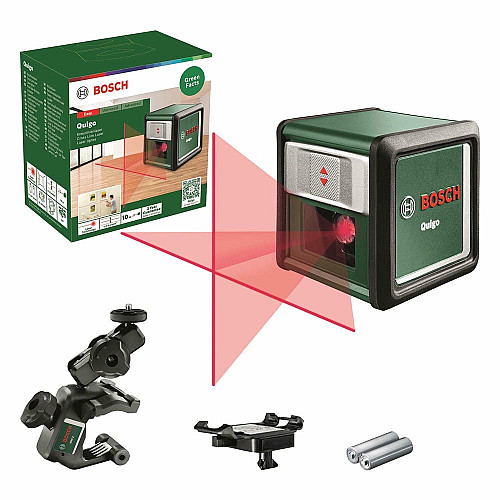 Нивелир лазерный Bosch Quigoдо до 12м ±0.6мм/м красный луч1.1кг