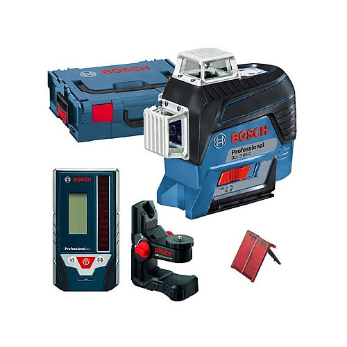 Нивелир лазерный Bosch Professional GLL 3-80 C 12В акб1х2.0А·час до 24м/120м ±02мм/м красный луч +LR7 +BM1 L-Boxx IP 54