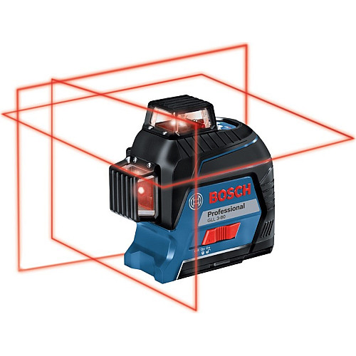 Нівелір лазерний Bosch Professional GLL 3-80 до 30м ±0.3мм/м червоний промінь з приймачем 120м 0.82кг