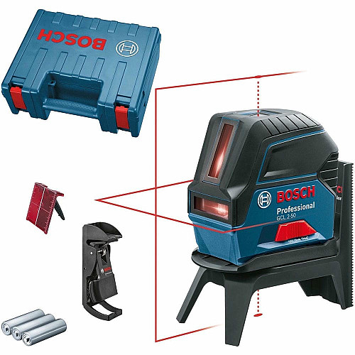 Нивелир лазерный Bosch Professional GCL2-50 до 20м ±0.3мм/м красный луч +RM1+BM3 чехол мишень кейс IP54 0.6кг