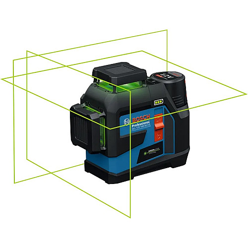 Нівелір лазерний Bosch GLL 12V-100-33 CG 12В/4АА до 30м ±0.3мм/м зелений промінь чохол 1.76кг