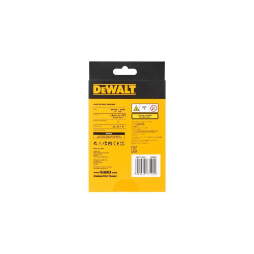Далекомір лазерний DeWalt Li-lon 2хААА 30м +/- 3мм IP54 0.1кг
