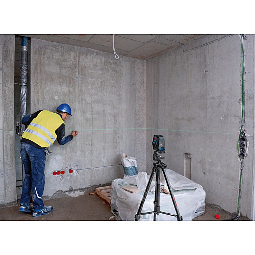 Нівелір лазерний Bosch Professional GCL 2-50 G до 15м ±0.3мм/м зелений промінь з штативом BT 150 тримачем RM 10 чохлом мішенню 0.58кг