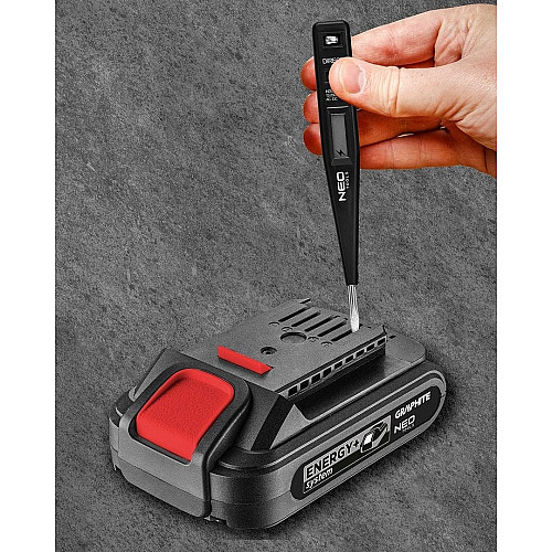 Детектор напруги Neo Tools, 12-250В, РК-дисплей, 0.014кг