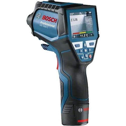 Термодетектор аккумуляторный Bosch Professional GIS 1000 C, 12В, акб 1х2Ач, -40°C…+1000°C, ±1.0°C, IP54, 0.1–5м, 0.54кг, кейс