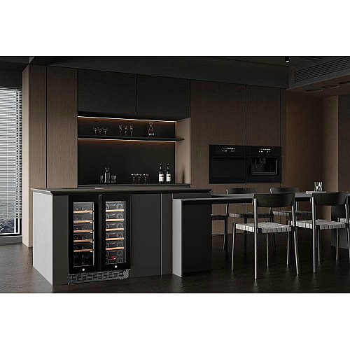 Холодильник Philco для вина, 87x60x57, холод.отд.-116л, зон - 2, бут-40, диспл, подсветка, черный