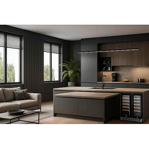 Холодильник Philco для вина, 87x60x57, холод.отд.-116л, зон - 2, бут-40, диспл, подсветка, черный