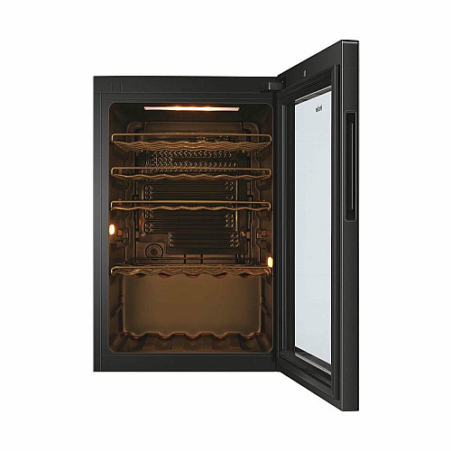 Холодильник Haier для вина, 82x49.7х58, холод.відд.-118л, зон - 1, бут-49, ST, дисплей, чорний