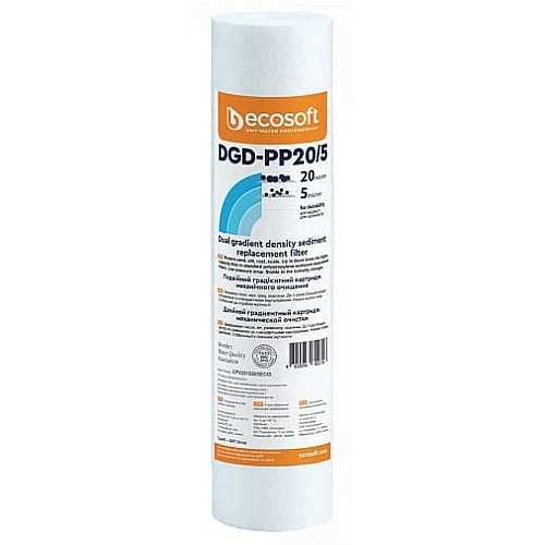 Картридж из вспененного полипропилена Ecosoft, двух градиентный 20-5мкм, 2.5х10