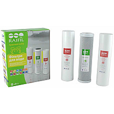 Комплект картриджів Raifil 1-2-3 GREEN (2 поліпропілену+вугілля)