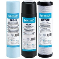 Комплект картриджів Ecosoft 1-2-3 покращений (2 вугільних картриджа+поліпропілен)