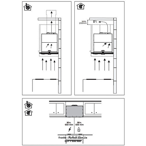 Вытяжка Franke встраиваемая 70см, 1120м.куб/час, Box Flush Evo FBFE BK MATT A70, черный
