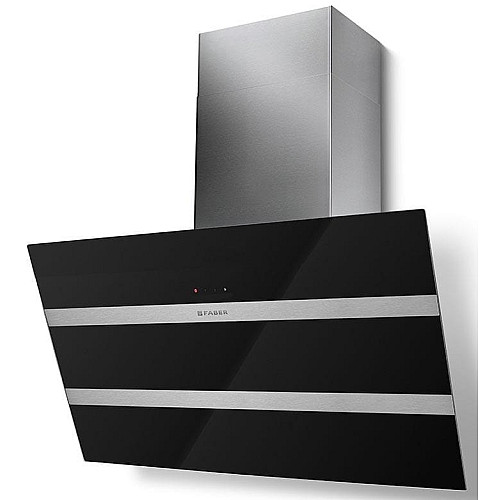 Вытяжка Faber наклонная, 80см, 1219м.куб/час, Steelmax Ev8 Led Bk A80, черный/нерж