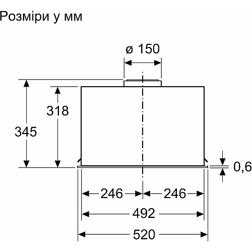Витяжка Bosch вбудована, 52см, 570м.куб/год, нерж