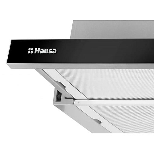 Витяжка Hansa телескопічна, 60см, 425м.куб/год., чорний+нерж