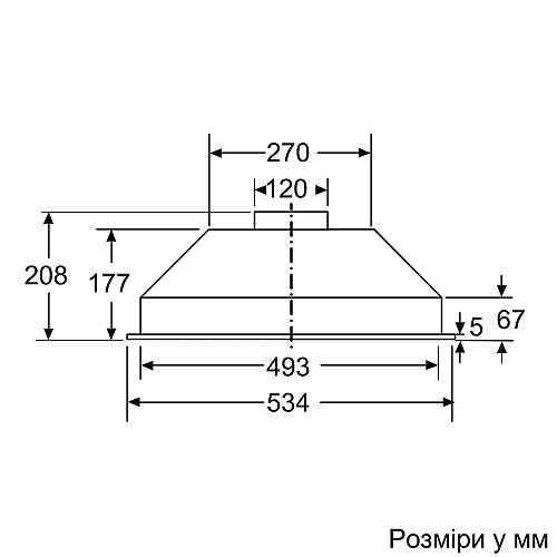 Вытяжка Bosch встроенная, 53см, 302м.куб/час, нерж
