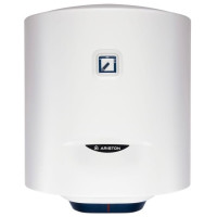 Водонагрівач електр. Ariston круглий BLU1 R PL DRY, 50л, 1,5кВт, сухий тен, мех. кер-ння, C, Італія, білий