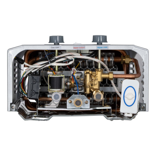 Газова колонка ARDESTO HB03 10л/хв 20кВт Low NOx дисплей розпалювання від батарейки  нерж. сталь