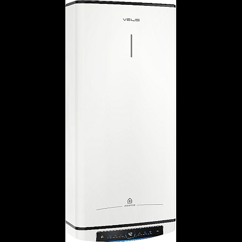 Водонагреватель электр. Ariston плоский слим VELIS PRO DRY WIFI 80 EU, 80л, 2*1,5кВт, сухой тен, ун. монтаж, электр. кер-ния, B, Италия, Белый