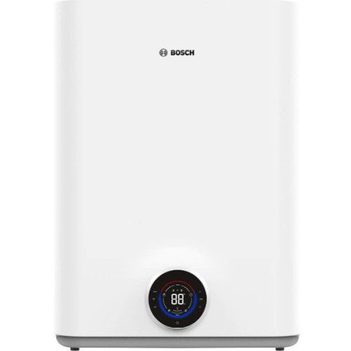 Водонагрівач електр. BOSCH плаский слім Tronic 5500iT, 80л, 1.5кВт, ун. монтаж, електр. кер-ння, Wi-Fi, B, білий