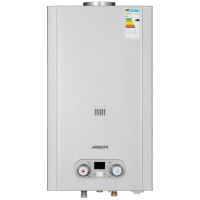Газова колонка ARDESTO HB03 10л/хв 20кВт Low NOx дисплей розпалювання від батарейки  нерж. сталь