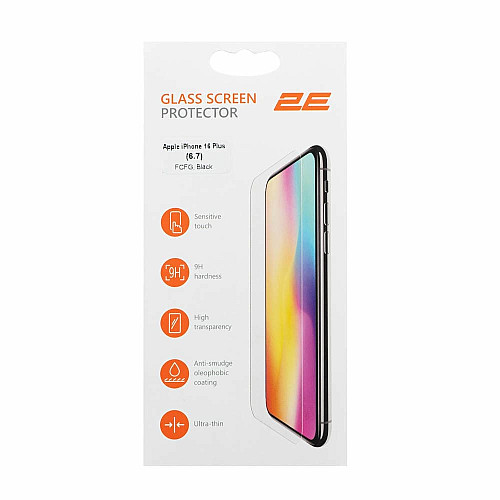 Защитное стекло 2E для iPhone 16 Plus(6.7), 2.5D FCFG, (1 Pack), черная рамка