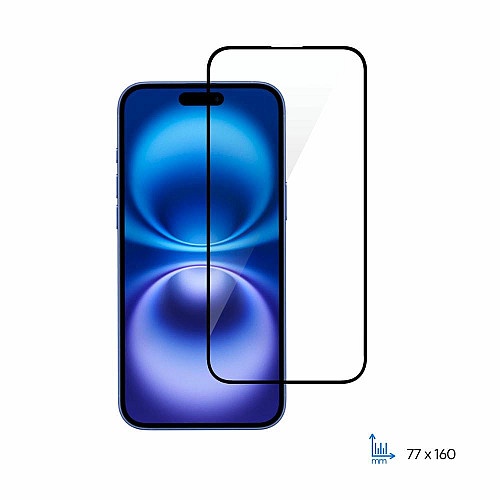 Защитное стекло 2E для iPhone 16 Plus(6.7), 2.5D FCFG, (1 Pack), черная рамка