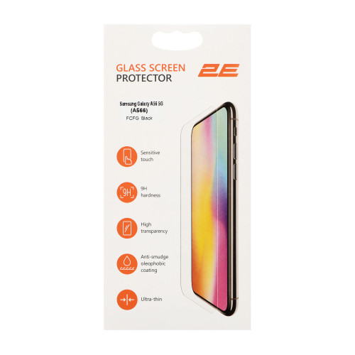 Захисне скло 2E для Samsung Galaxy A56 5G (A566), 2.5D FCFG, (1 Pack), чорна рамка